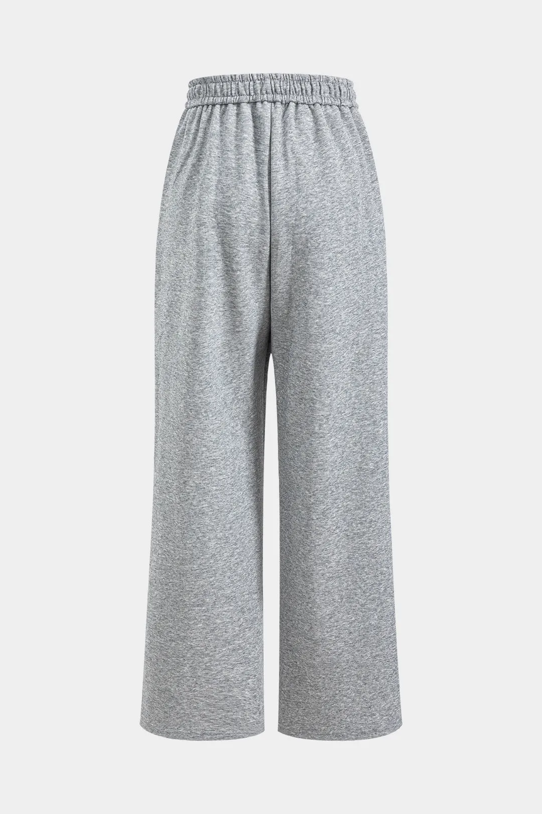 Letter Print High Waist Drawstring Wide Leg Trousers sold by Micas product image thumbnail 2