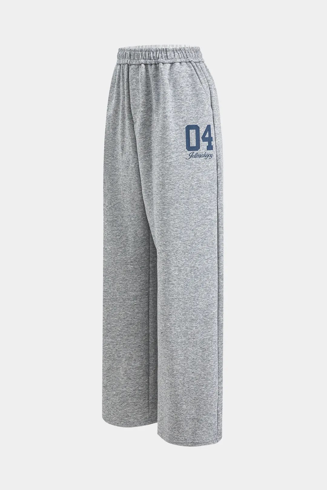 Letter Print High Waist Drawstring Wide Leg Trousers sold by Micas product image thumbnail 3