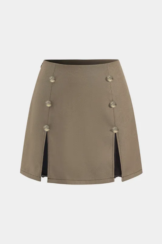 Metallic Button Skirt sold by Micas