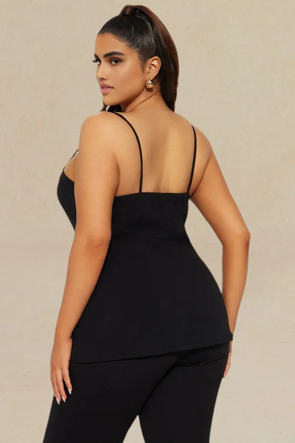 Plus Size Button Pocket Slip Tank Top And High Waist Wide Leg Trousers Set sold by Micas product image thumbnail 2