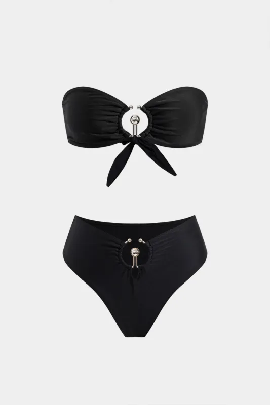 Metallisk ring Ruched Bow Bikini Set sold by Micas