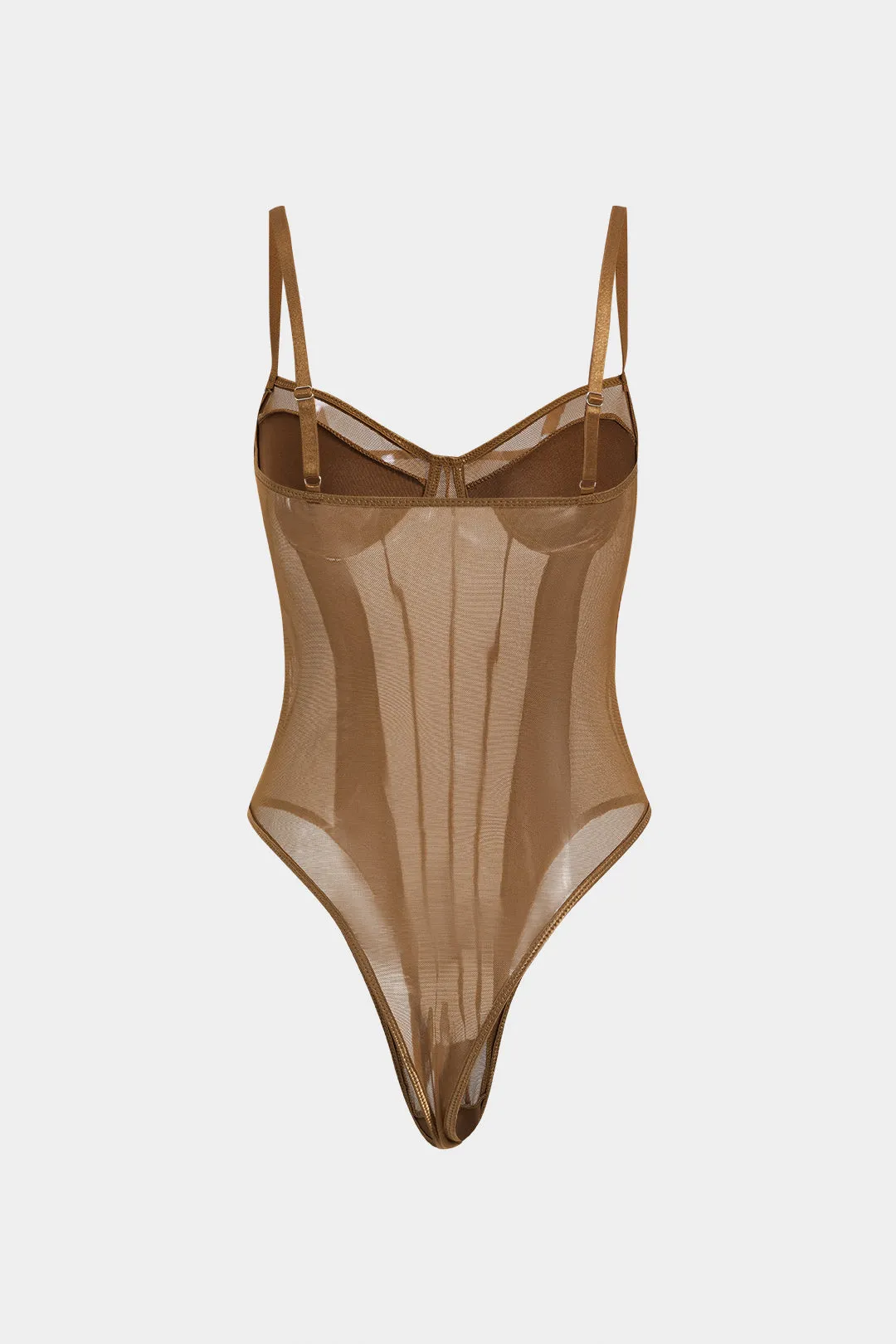 Mesh rygfri ren patchwork korset slip bodysuit sold by Micas product image thumbnail 2