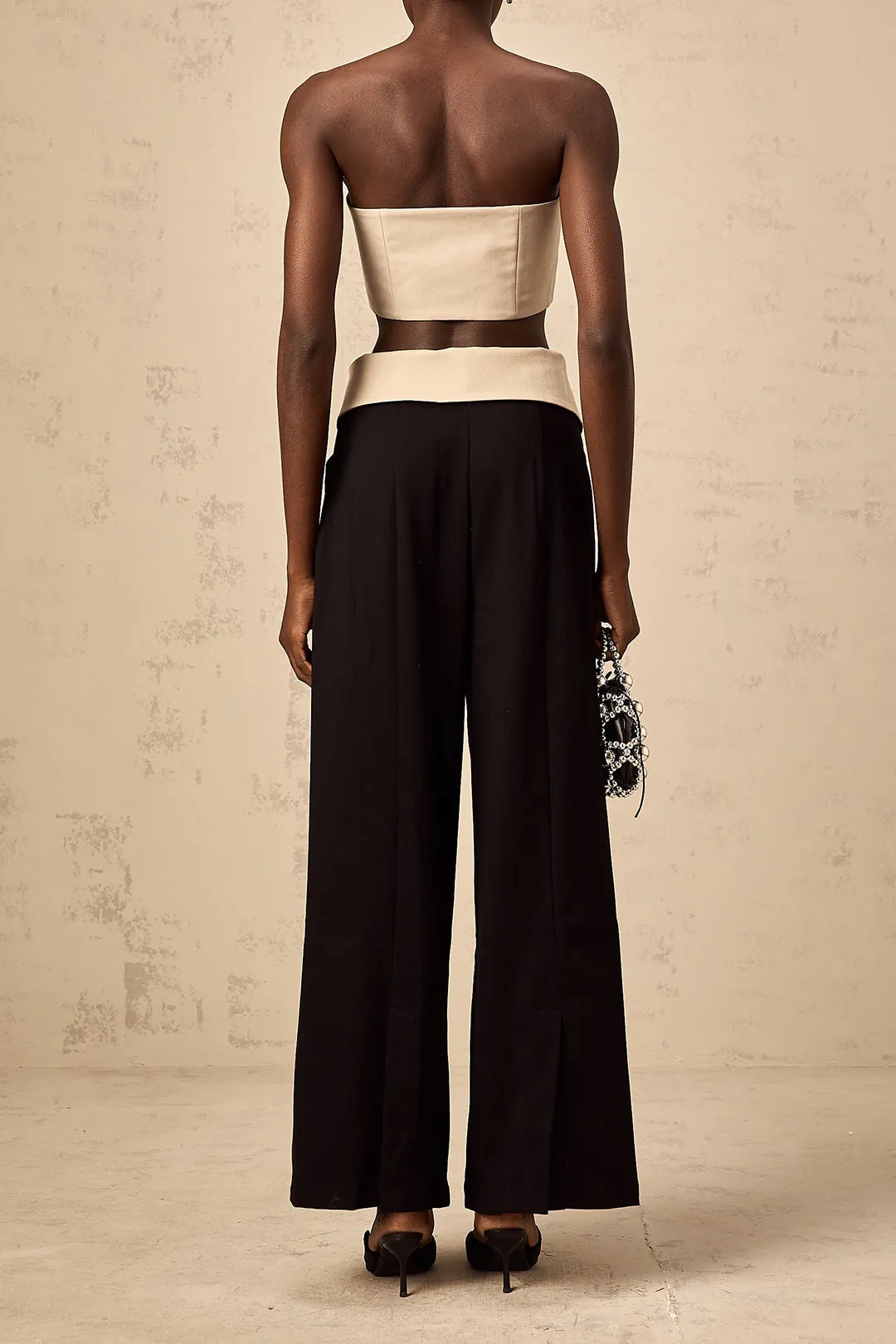 Button Tube Top And Patchwork Trousers Set sold by Micas product image thumbnail 2