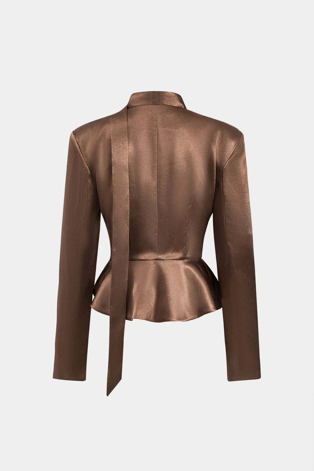 Satin Tie-Up Long Sleeve Notched Lapel Blazer sold by Micas product image thumbnail 2