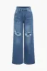 Denim vaskede rippede lynlås lomme jeans sold by Micas