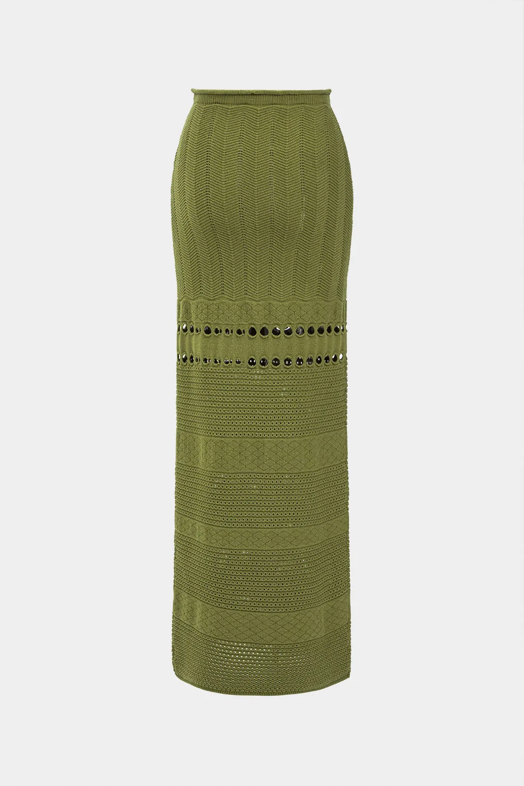 Knit Cut Out Low Waist Skirt sold by Micas product image thumbnail 2