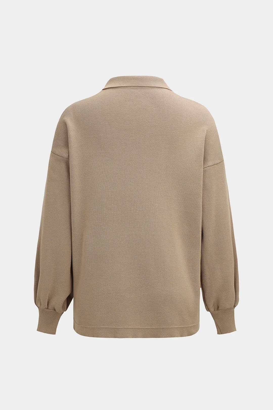 Strik knaplomme bæltet langærmet top og brede benbukser sæt sold by Micas product image thumbnail 3