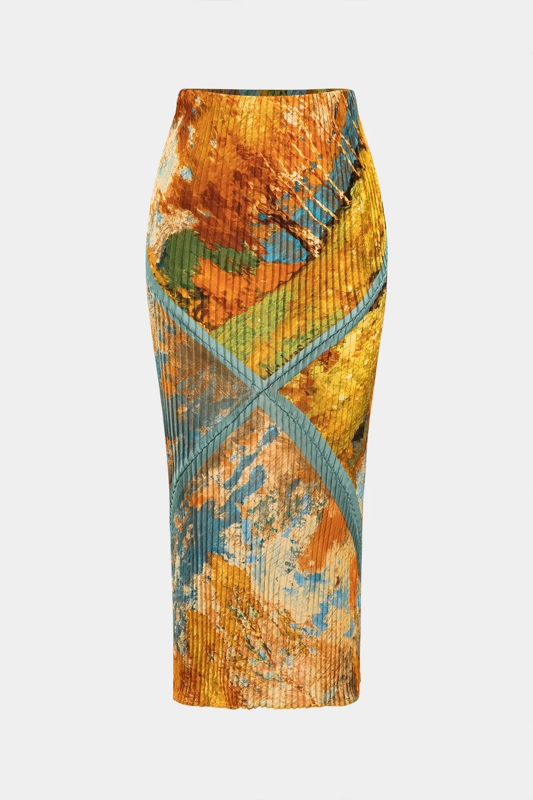 Bind farvestof satin plisseret nederdel sold by Micas