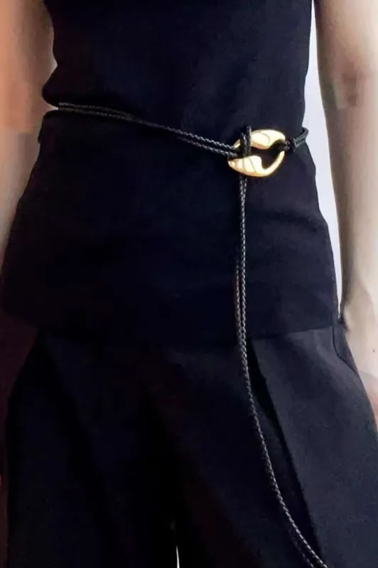 Metal Faux Leather Geometric Waist Belt sold by Micas
