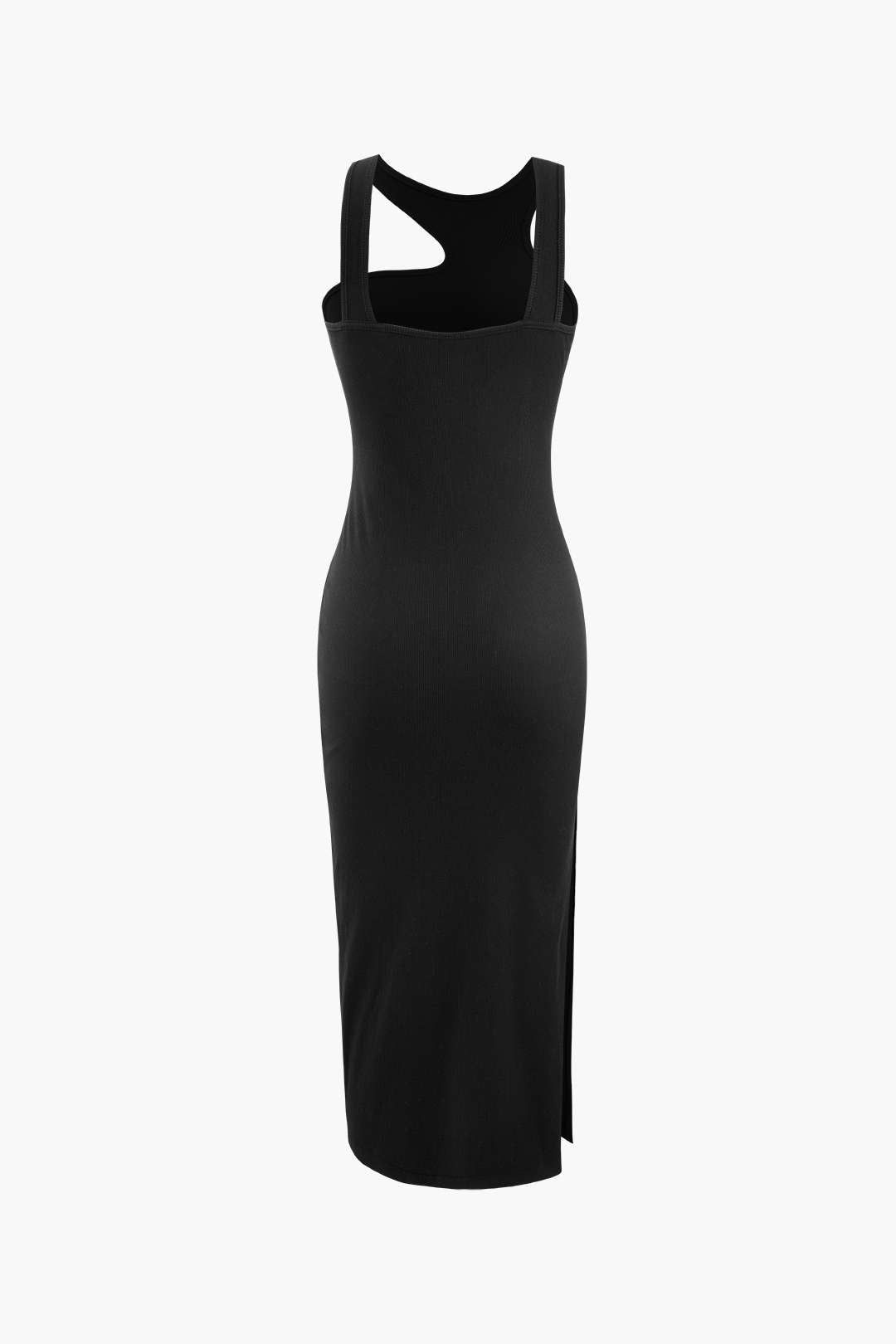 Asymmetric Rib Knit Slit Midi Dress sold by Micas product image thumbnail 2