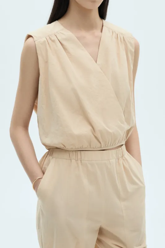 Crossed V-Neck Sleeveless Tank Top sold by Micas