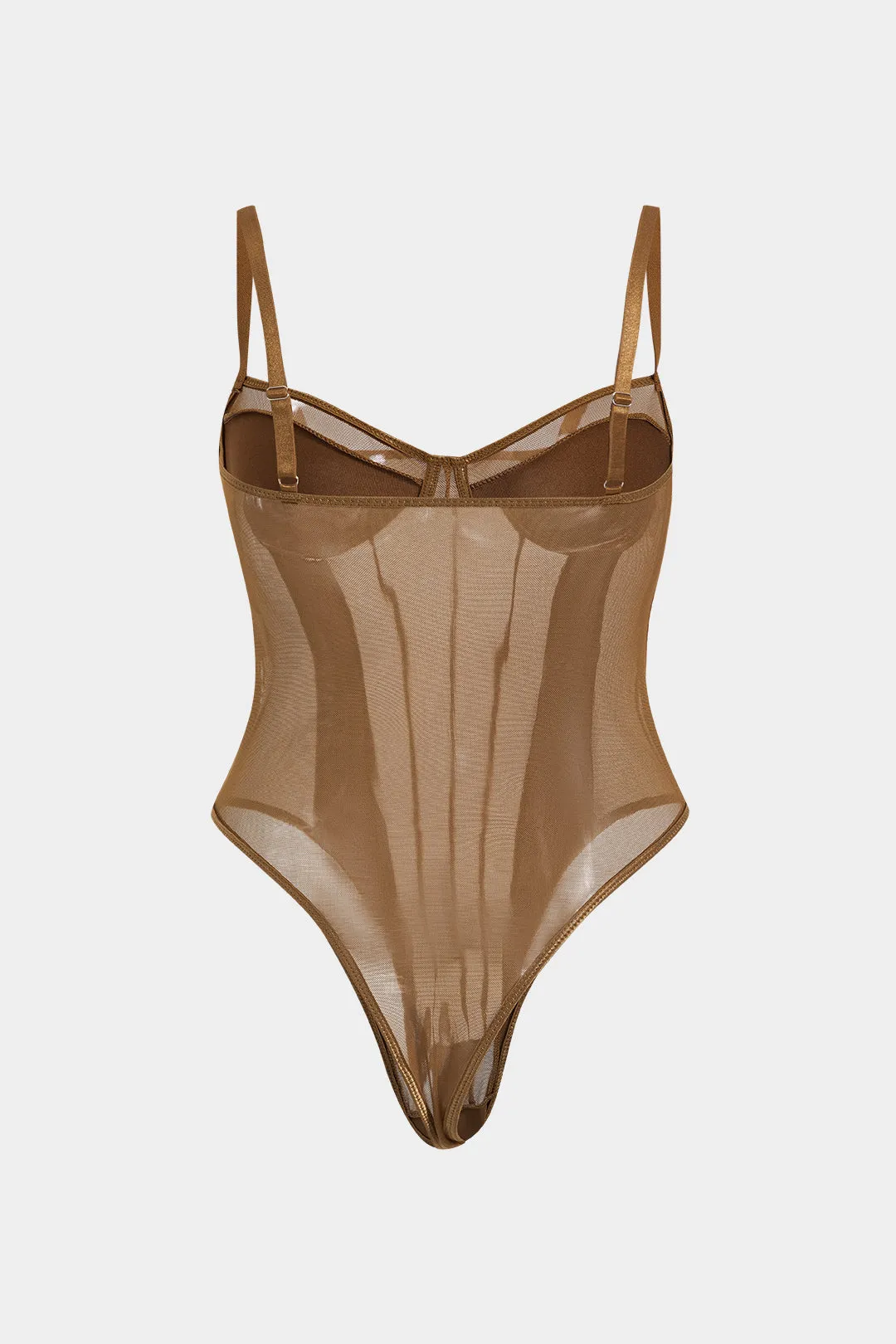 Plus størrelse mesh korset slip bodysuit sold by Micas product image thumbnail 2