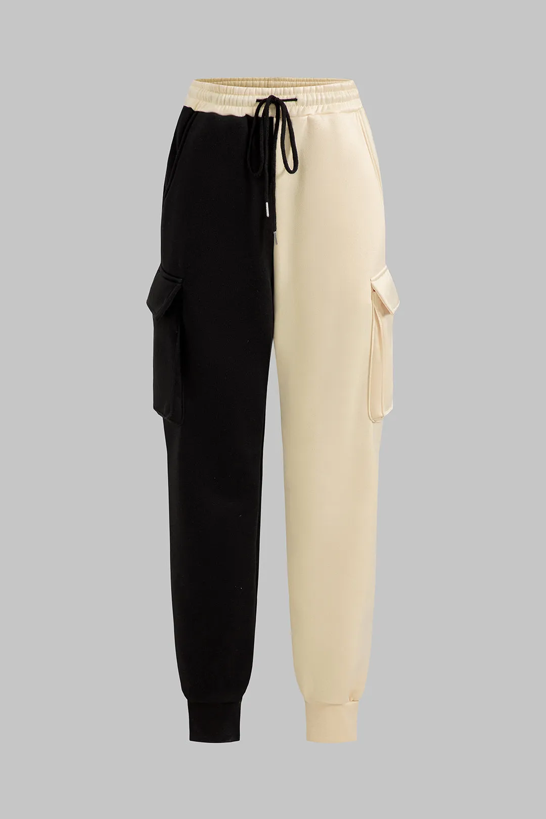 Hooded Zipper Patchwork Langærmet top og lommeudtrækbukser sæt sold by Micas product image thumbnail 5