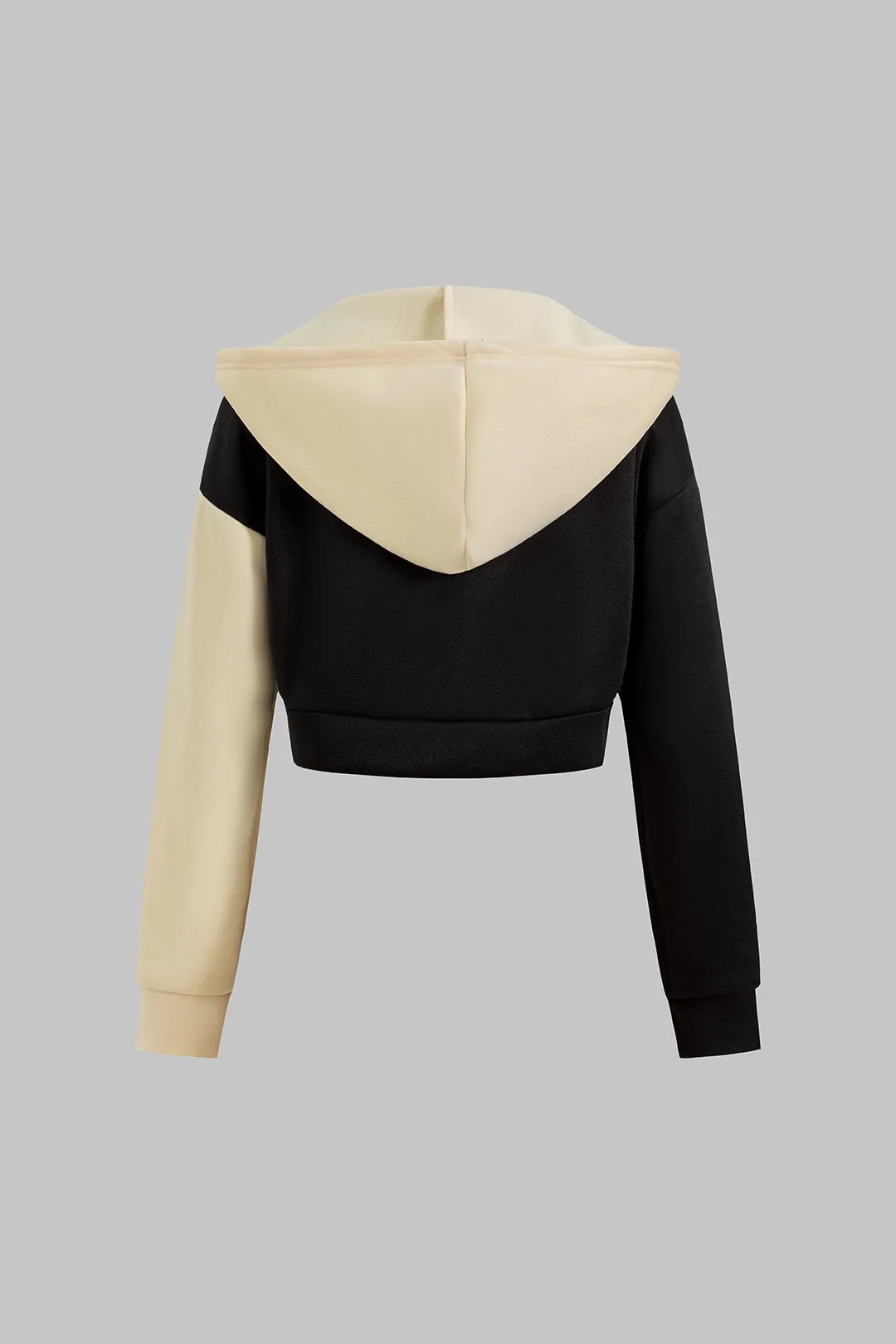 Hooded Zipper Patchwork Langærmet top og lommeudtrækbukser sæt sold by Micas product image thumbnail 3