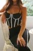Color Block Patchwork Corset Slip Cami Top And Skirt Set sold by Micas