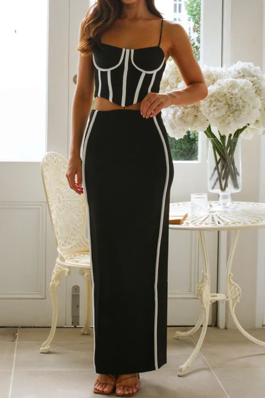 Color Block Patchwork Corset Slip Cami Top And Skirt Set sold by Micas