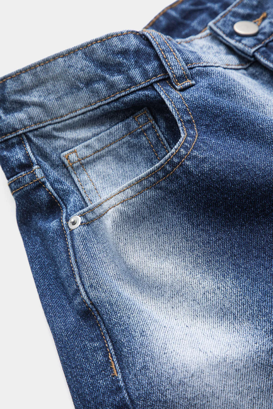 Denim Ombre Button Pocket High Waist Jeans sold by Micas product image thumbnail 3