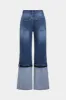 Denim patchwork -knaplomme bælte jeans sold by Micas