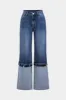 Denim patchwork -knaplomme bælte jeans sold by Micas
