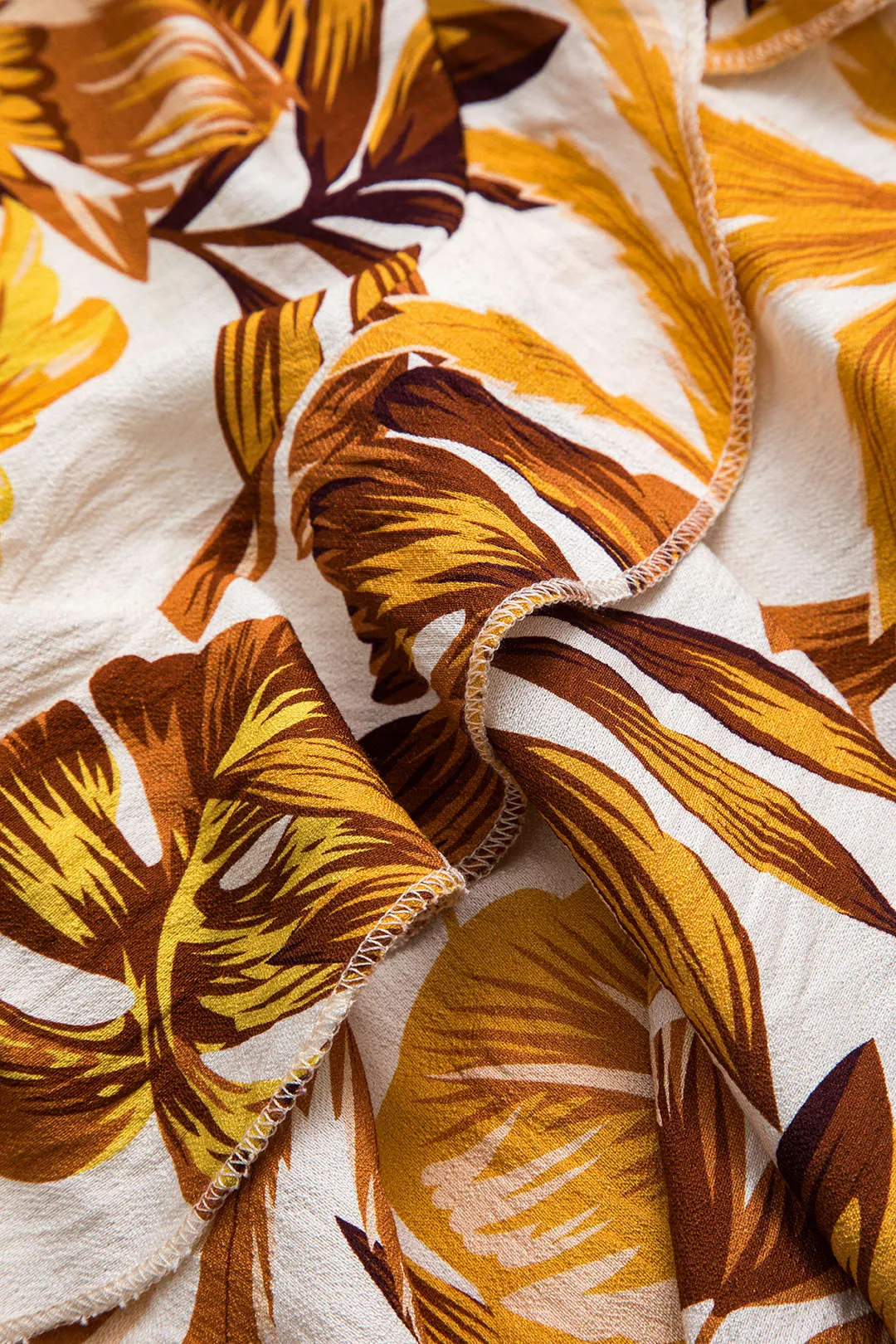 Leaves Print Ruffle Slip Mini Dress sold by Micas product image thumbnail 4