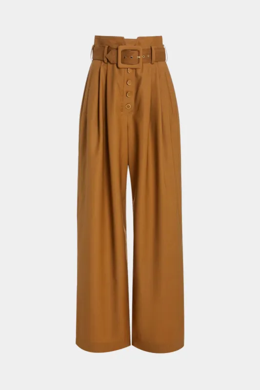 Ruched Button Belted Trousers sold by Micas