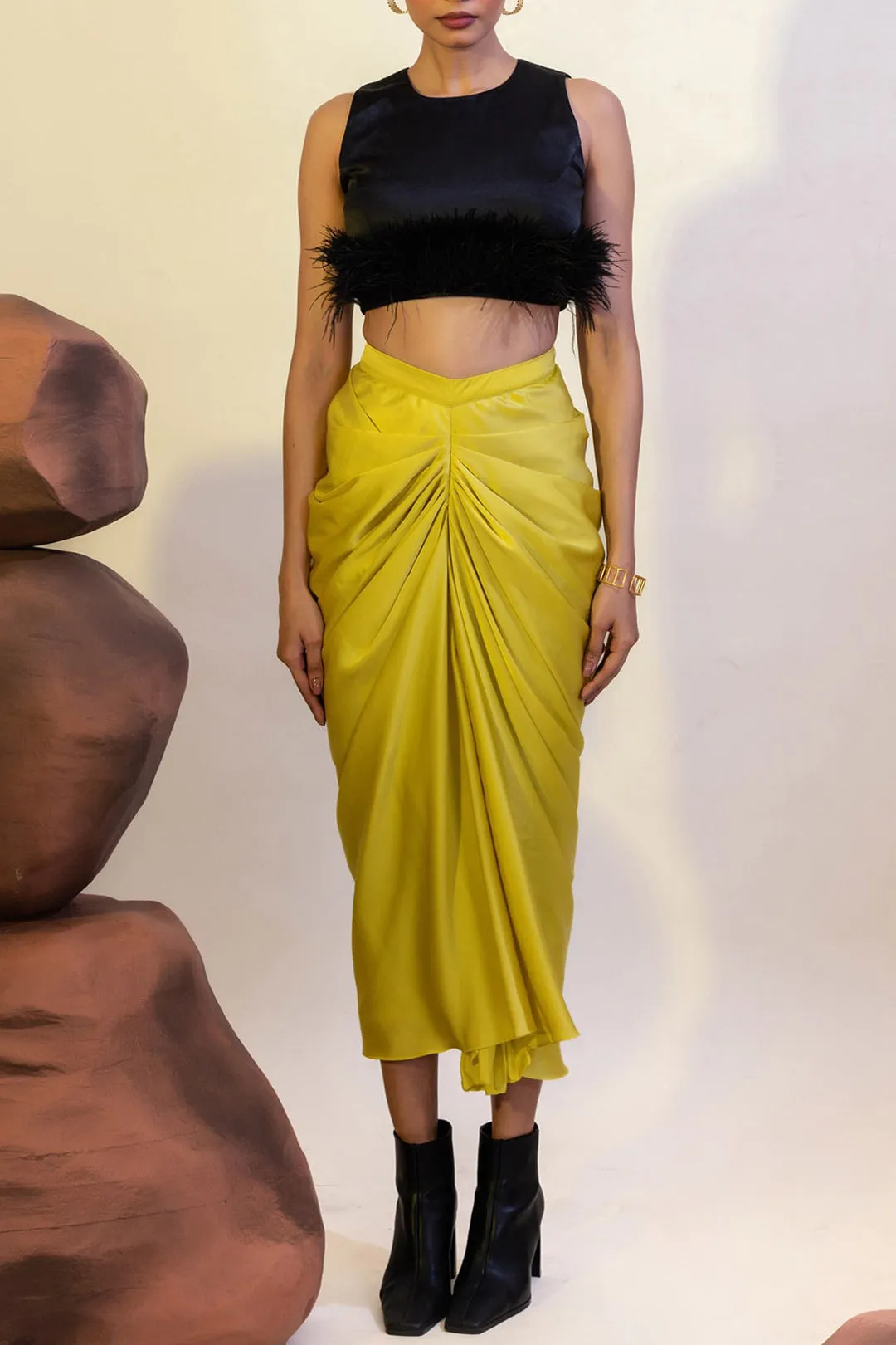 Ruched Zipper Skirt sold by Micas