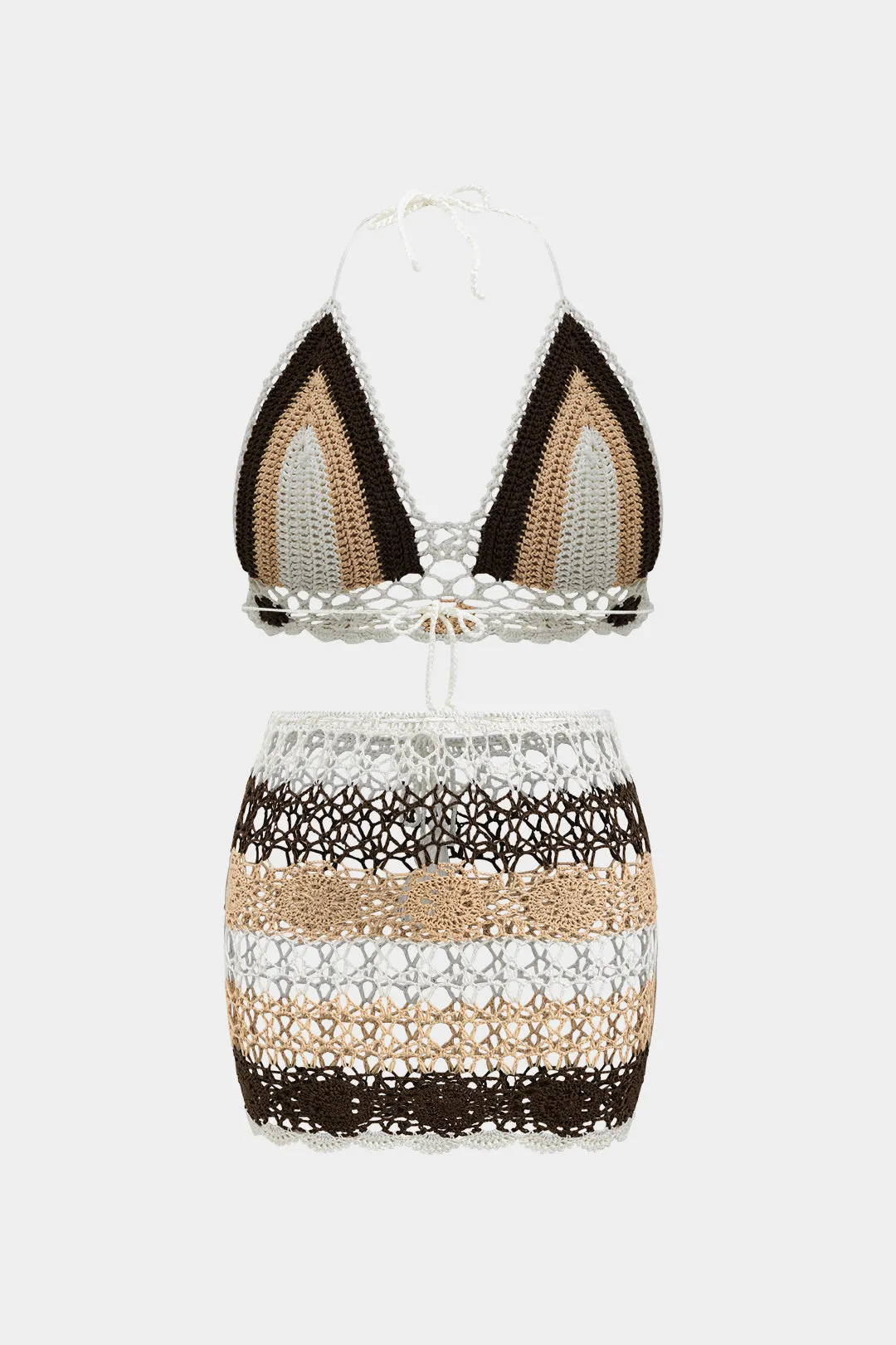 Plus størrelse udskåret rygfri slips tilbage bikini sæt sold by Micas product image thumbnail 2