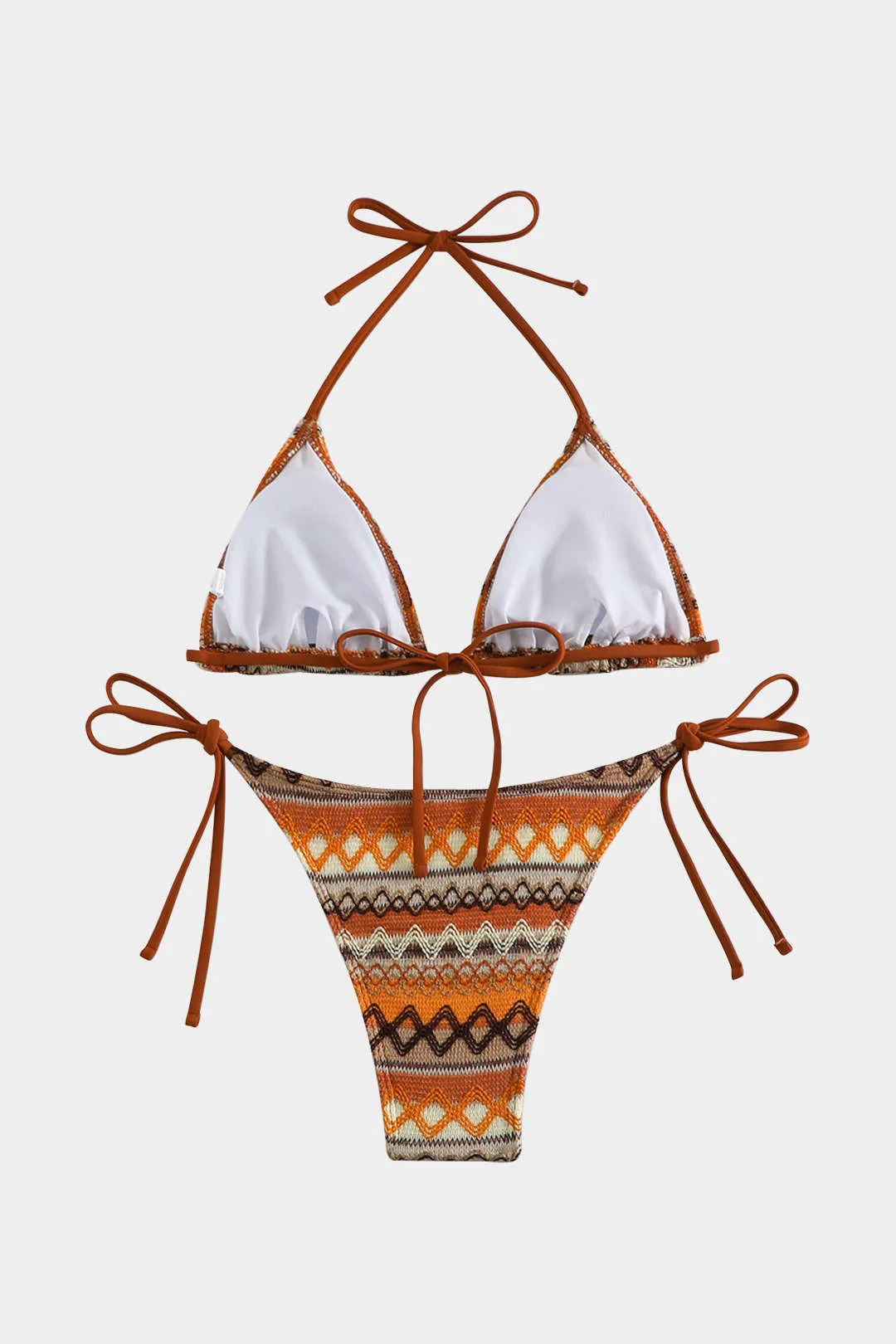 Bohemian Stripe Jacquard Tie Up Bikini Set sold by Micas product image thumbnail 2