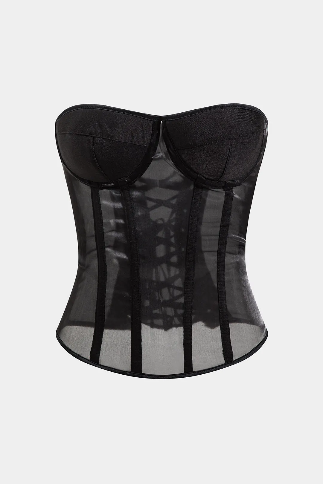 Chiffon slips tilbage korset bustier stropløs rør top med thong sold by Micas product image thumbnail 2