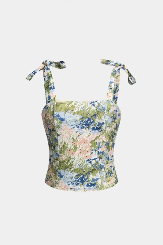 Blomsterprint Tie Up Slip Cami Top sold by Micas