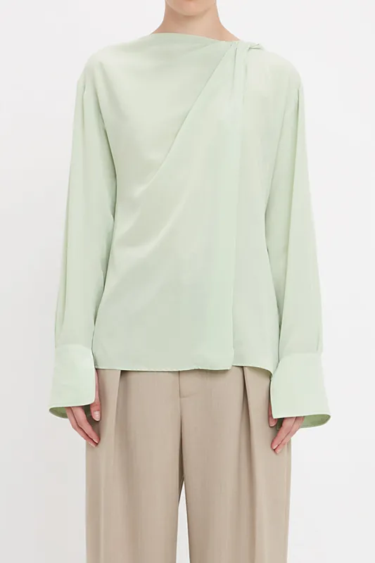 Ruched Knotted Long-Sleeve Shirt sold by Micas