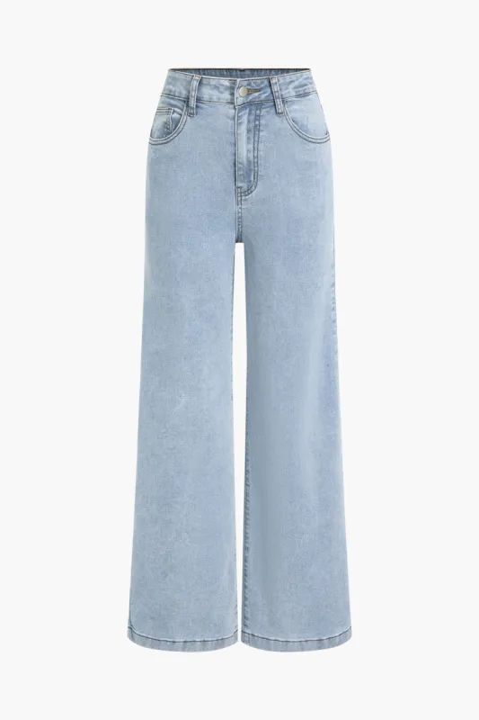 Denim lomme -knap jeans sold by Micas