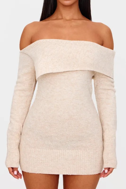 Asymmetrical Off Shoulder Long Sleeve Mini Dress sold by Micas