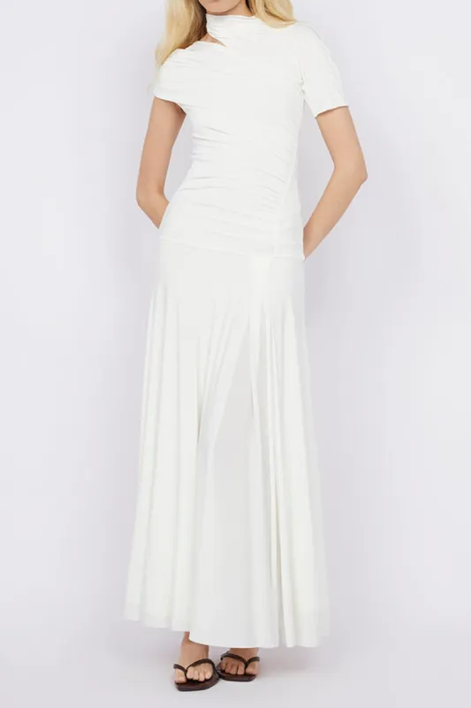 Ruched Cut Out Short Sleeve Maxi Dress made by Micas