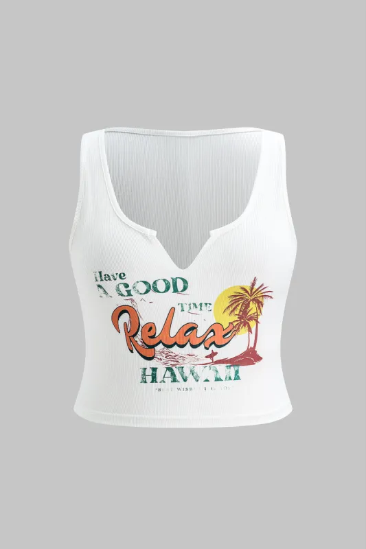Plus størrelse retro brev print tank top sold by Micas