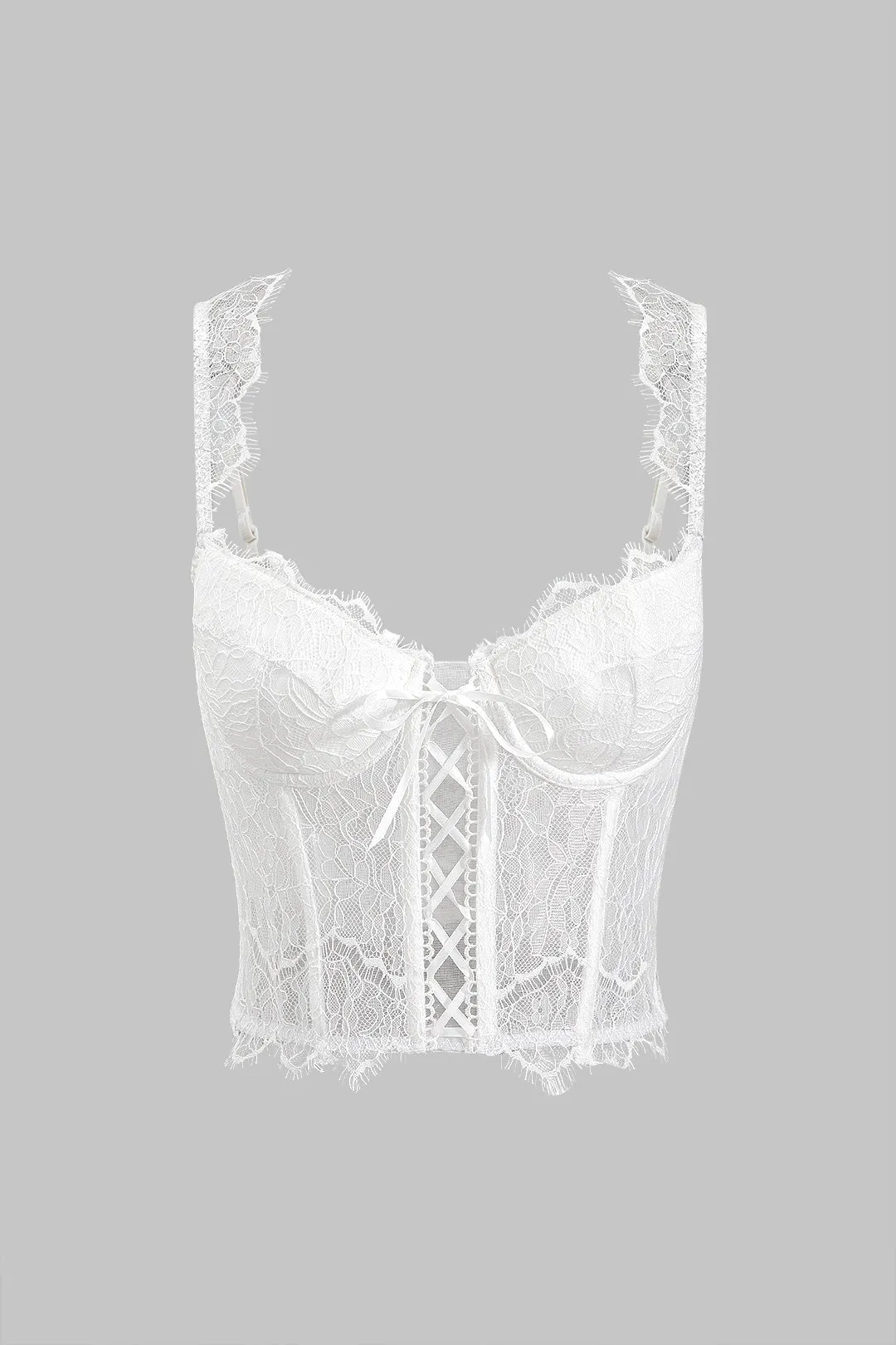 Lace Cut Out Patchwork Backless Zipper Slip Cami Top sold by Micas