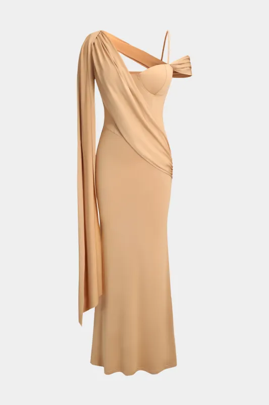 Ruched Bustier Slip Maxi Dress sold by Micas
