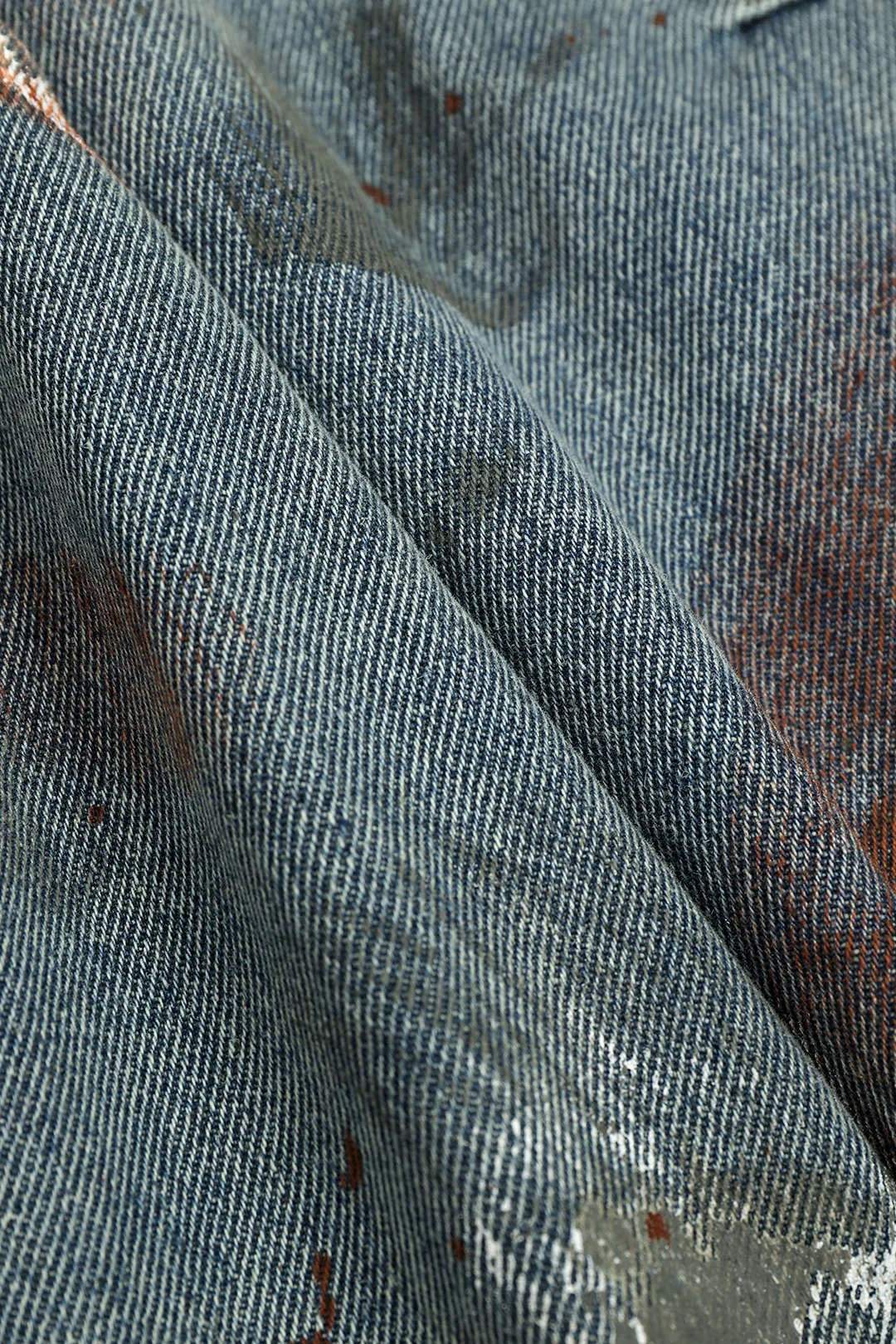 Graffiti denim vasket knaplomme lynlås brede ben jeans sold by Micas product image thumbnail 4