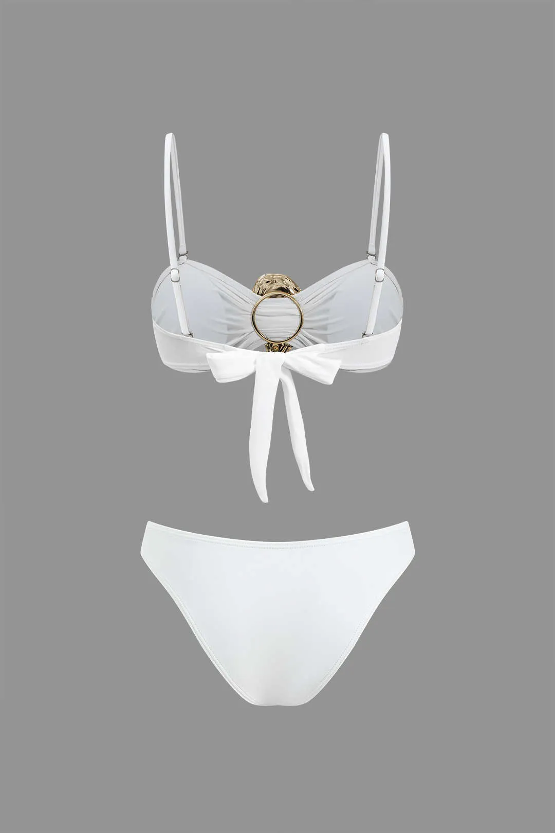 Metallisk Ruched Tie Back Bikini Set sold by Micas product image thumbnail 3