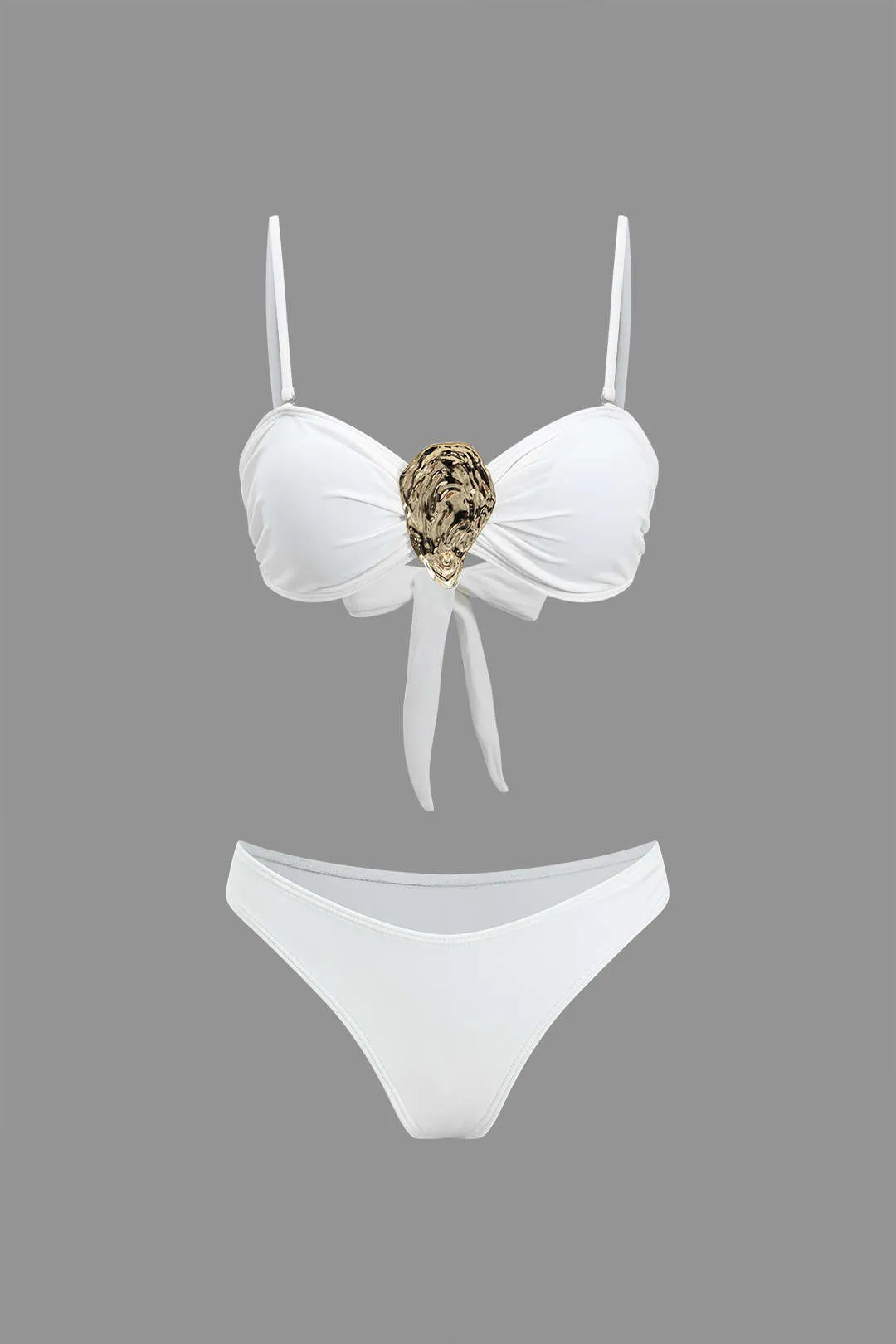 Metallisk Ruched Tie Back Bikini Set sold by Micas product image thumbnail 2
