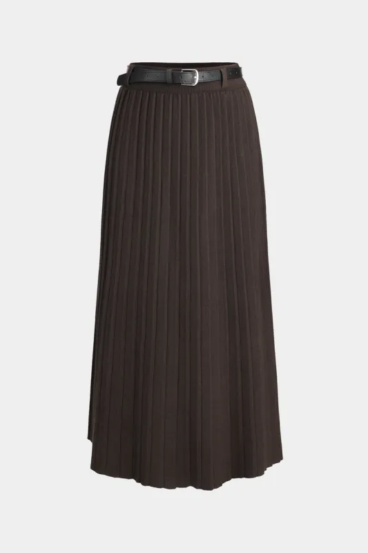 Pleated Belted High Waist Skirt sold by Micas