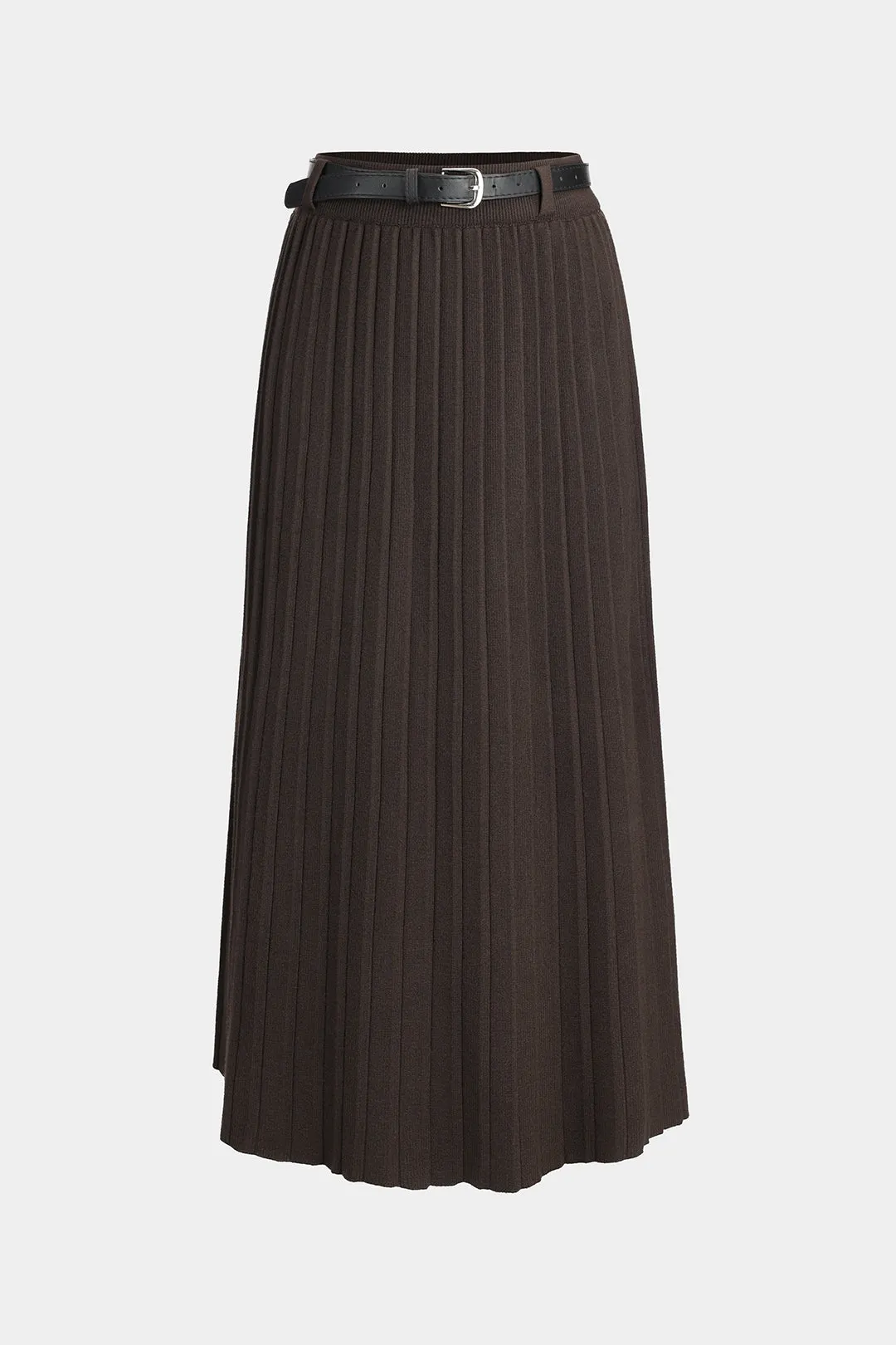 Pleated Belted High Waist Skirt sold by Micas