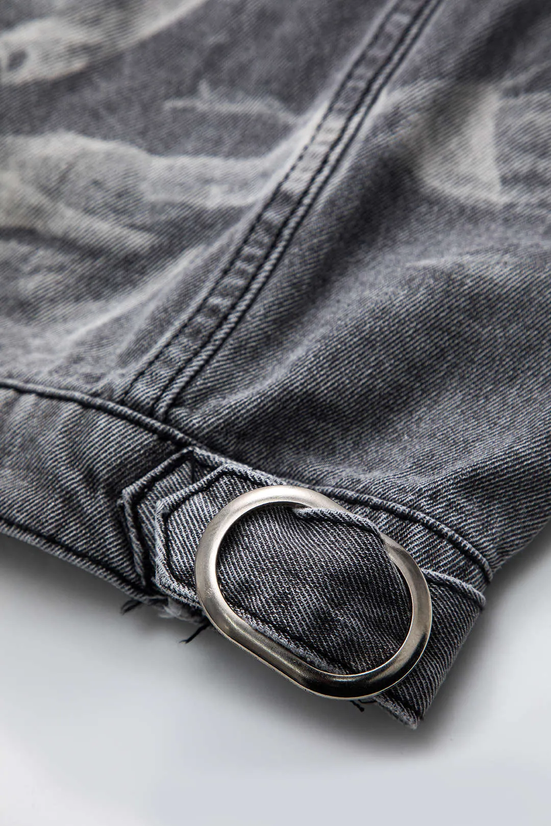 Metallisk ring denim lynlås lommevest sold by Micas product image thumbnail 4