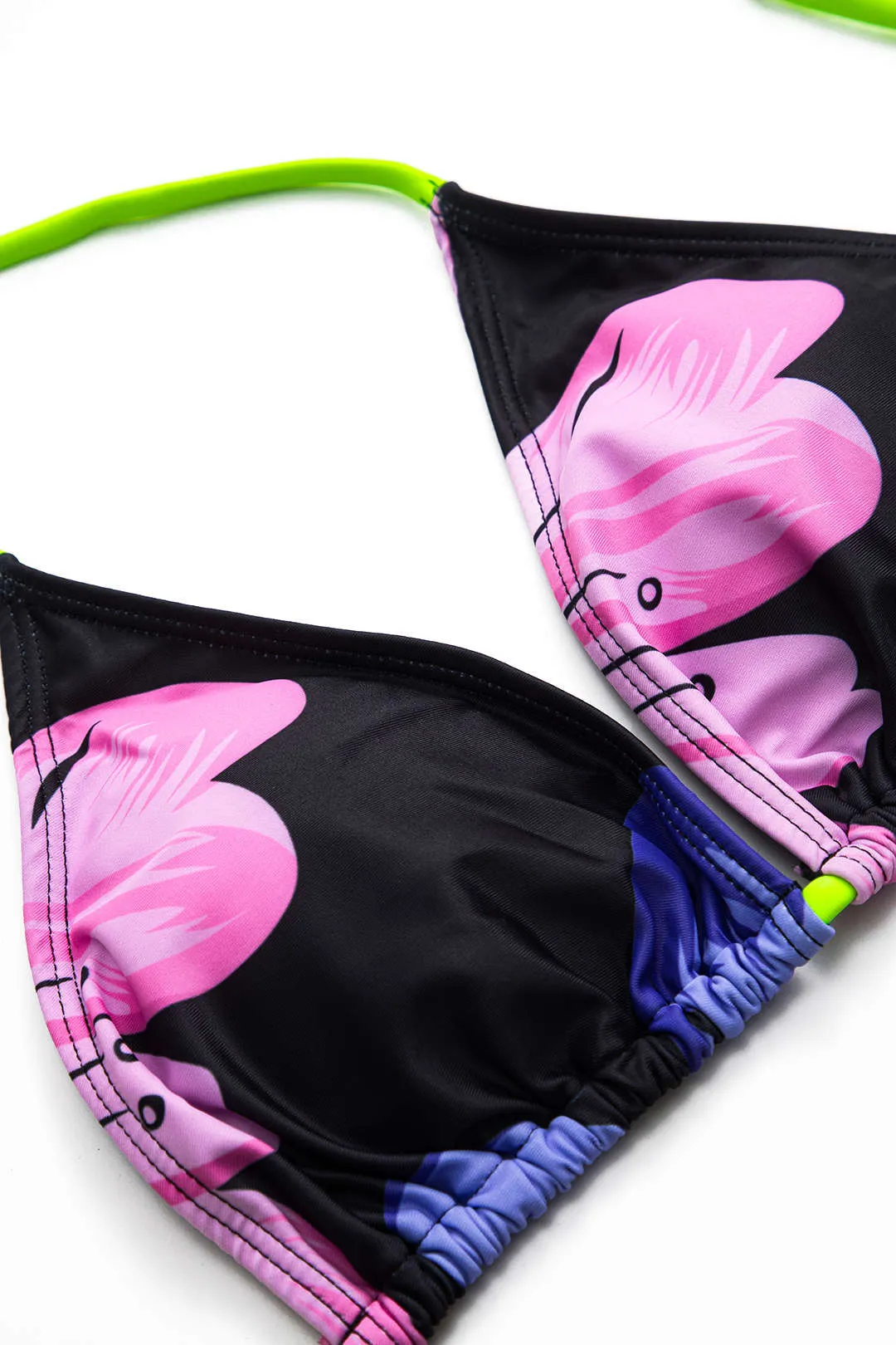 Blomsterprint Ruched Rackless Tie Back Bikini Set sold by Micas product image thumbnail 4