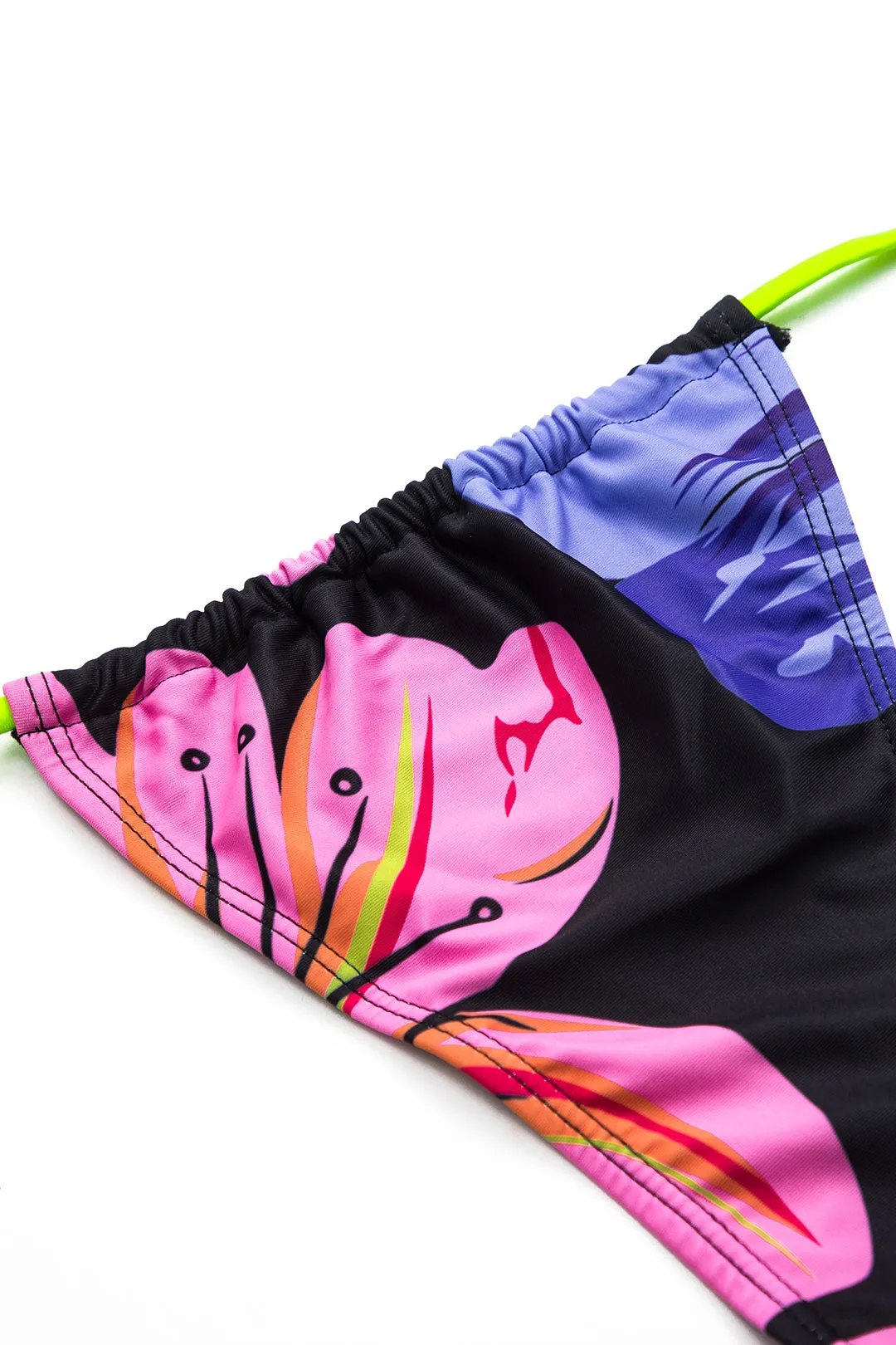 Blomsterprint Ruched Rackless Tie Back Bikini Set sold by Micas product image thumbnail 5