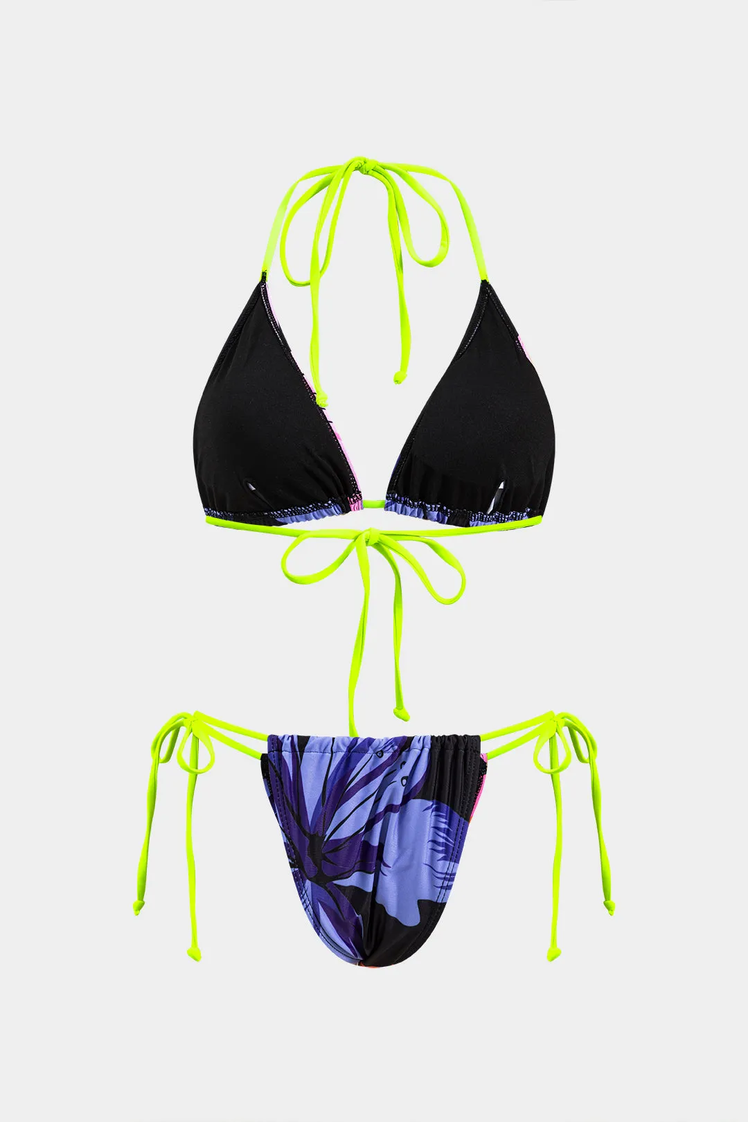Blomsterprint Ruched Rackless Tie Back Bikini Set sold by Micas product image thumbnail 2