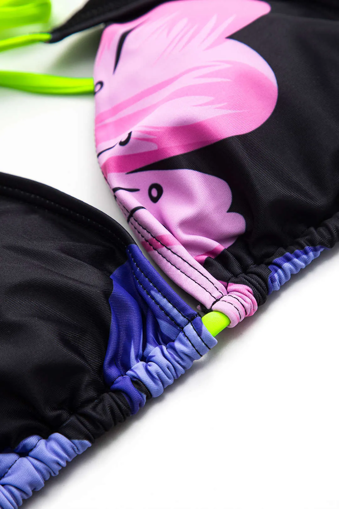 Blomsterprint Ruched Rackless Tie Back Bikini Set sold by Micas product image thumbnail 3