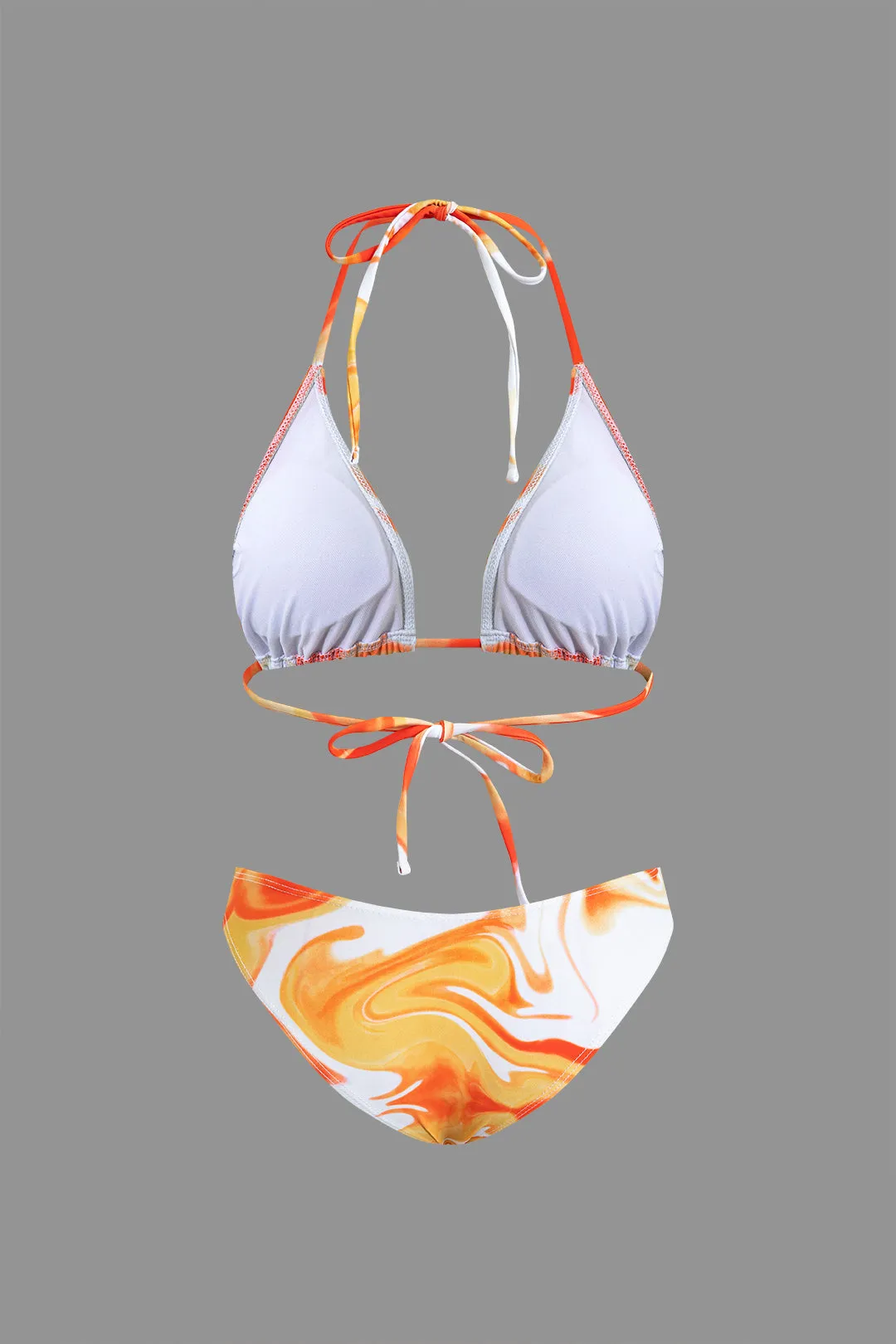 Ombre Print Tie Dye Peadbands Mesh Ruched Tie Back Bikini og Tie Knot Cover Up Set sold by Micas product image thumbnail 4