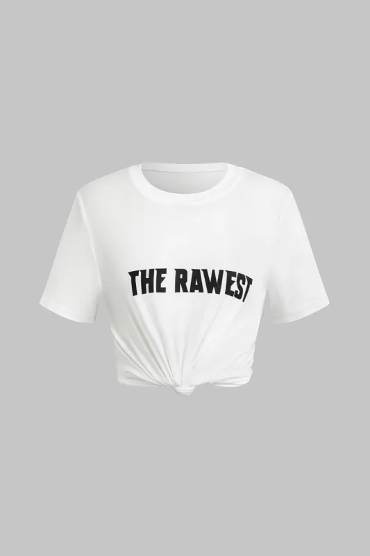 Brevprint rund hals kortærmet t-shirt sold by Micas