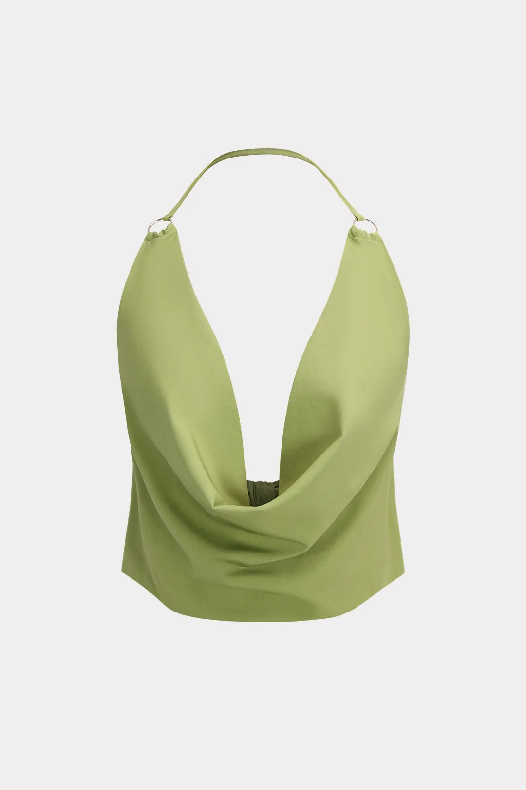 Cowl Neck Tie Back Cami Top og Abstract Watercolor Print Ruffle Nederdel sæt sold by Micas product image thumbnail 2